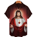 God Jesus Mary Hawaiian Shirts For Men's Crucified | SAMAG