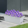 1 Pieces Window Box Planter Rectangle Plant Containers Decors with Drainage Holes Flower Pot Plant Pot for Outdoor Garden Home