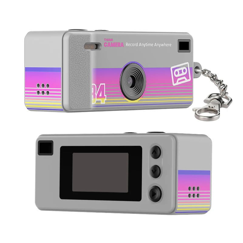 Digital Camera 0.96 Inch Mini Keychain Camera Retro Support Memory Card 1080P Very Small Camcorder Video Recorder with Flash