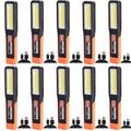 1-10PCS Powerful LED Work Light with Magnet Lighting Flashlight Car Garage Mechanic Lamp USB Charging COB Emergency Warning Ligh