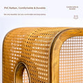 Double-Layer Wicker & Solid Wood Cat Bed for Cats and Small Dogs, Semi-Enclosed Large Cat Sofa, Indoor Pet Nest, Cat House