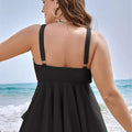 Plus Size Two Piece Tankini Set Woman Swimsuit Knotted | SAMAG