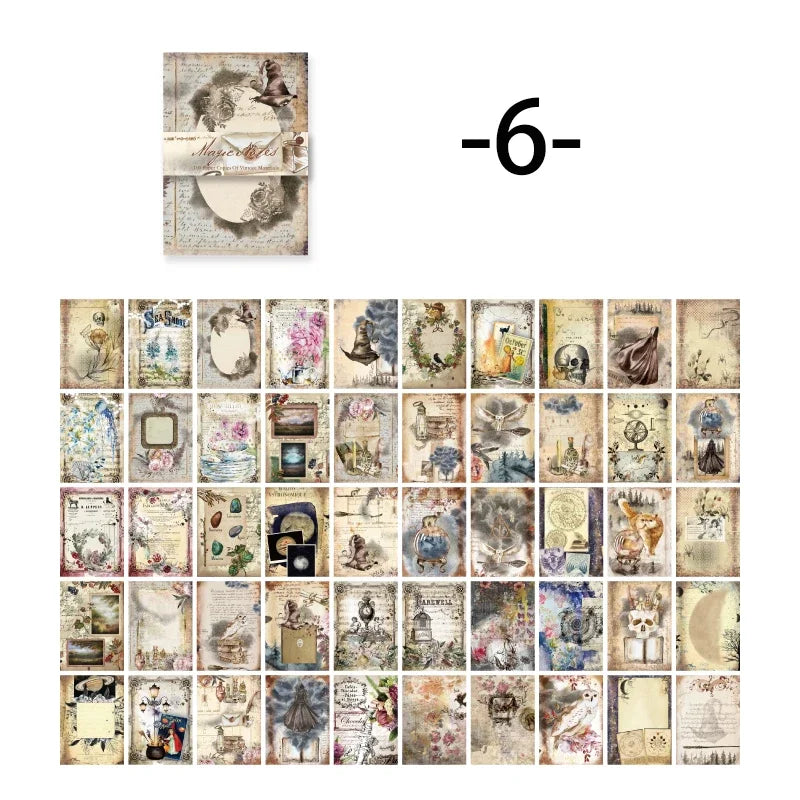Mr. Paper 100pcs/book Vintage Character Message Card Beautiful Flowers European Style Hand Account Material Memo Pad