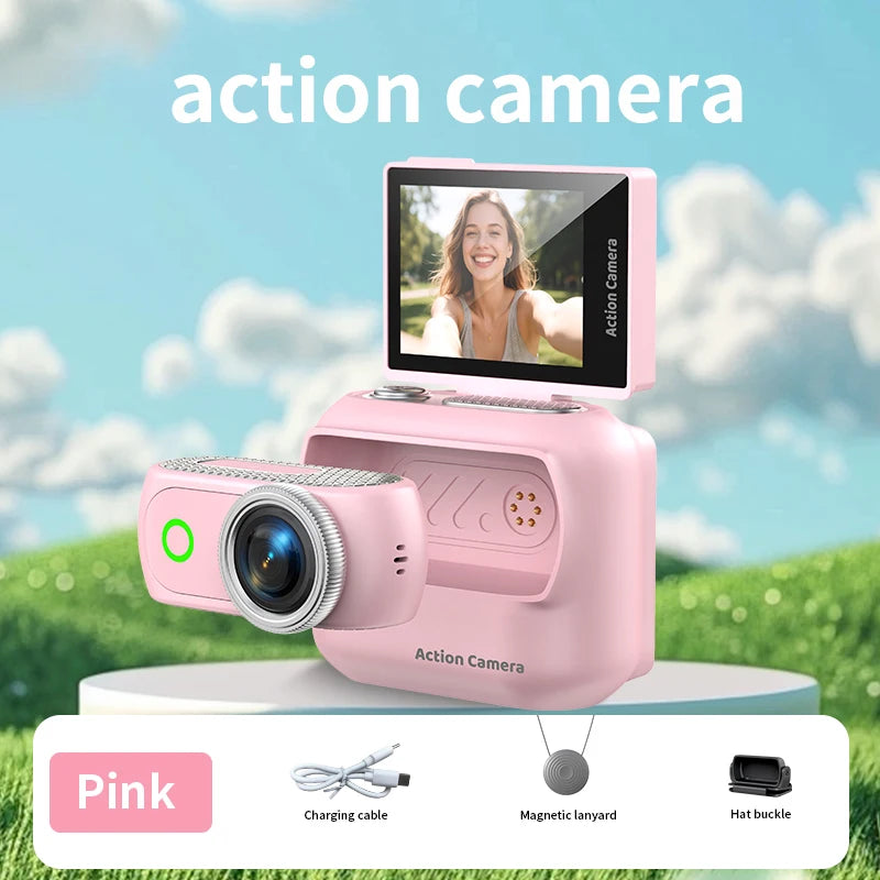 HD 1080P Mini Magnetic 2.0" Action Camera For VLOG Motorcycles Bicycle Car Sports Screen Flip Portable Detachable Action Camera