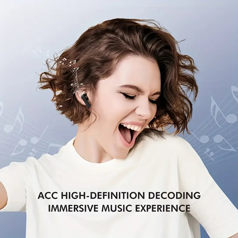 Bluetooth V5.3 Earphones Anti-sweat Lightweight Headphones Compatible With Smart Phone Laptop Computer Earbuds
