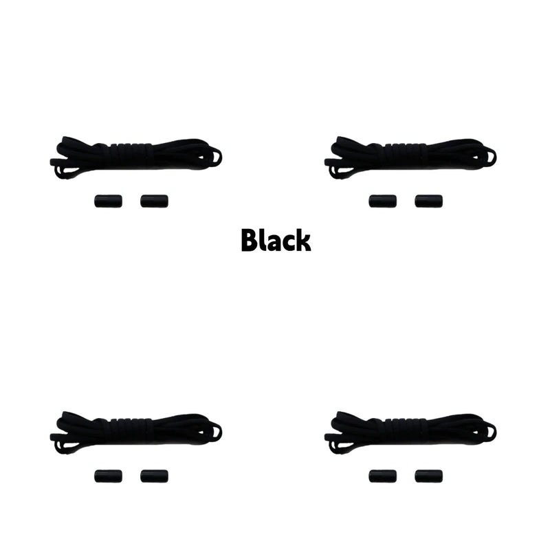 1/2/4 pairs Semicircle No Tie Shoelaces Elastic Sneakers shoelace Metal Lock Lazy Laces for Kid and Adult One size fits all shoe