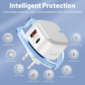 1Pcs 20W Dual Ports Wall Charger Type-C USB C PD Phone Fast Charger Super Quick Charging Power Adapters EU/US/UK Plug For iPhone