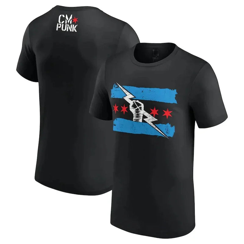 2024 Summer Hot Sale Men's 3d Printed Wrestler Cm Punk Personality Comfortable T-Shirt Children's Street Sports Large Size Tops