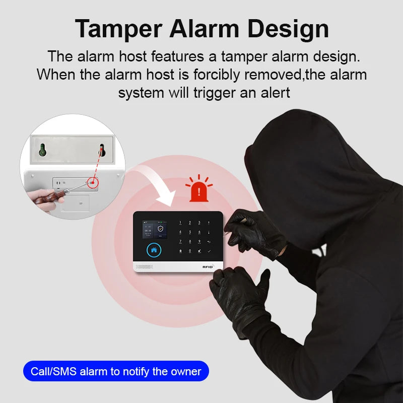 PGST WiFi 4G Home Alarm Security System Set Alexa Automation Alarm Security Protection Door Motion Works with Tuya Smart Life