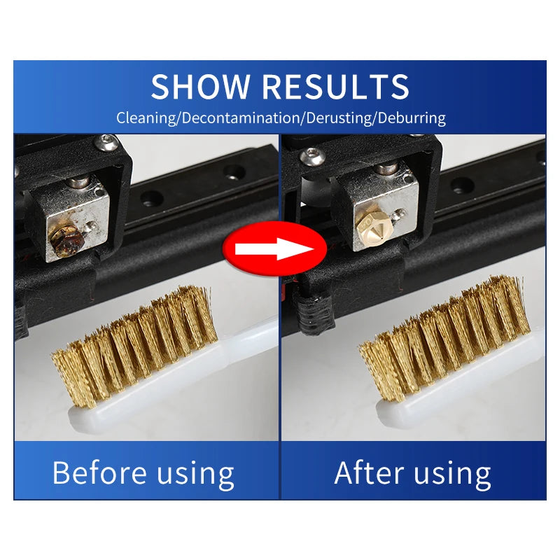 3D Printer Cleaner Tool Copper Wire Toothbrush Copper Brush Handle For Nozzle Heater Block Hotend Cleaning Hot Bed Parts