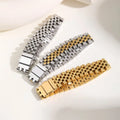 15MM Chunky Watch Band Bracelets for Men,19CM Magnetic Stainless Steel Links Wristband,Stylish Jewelry Gifts for Dad Husband Son