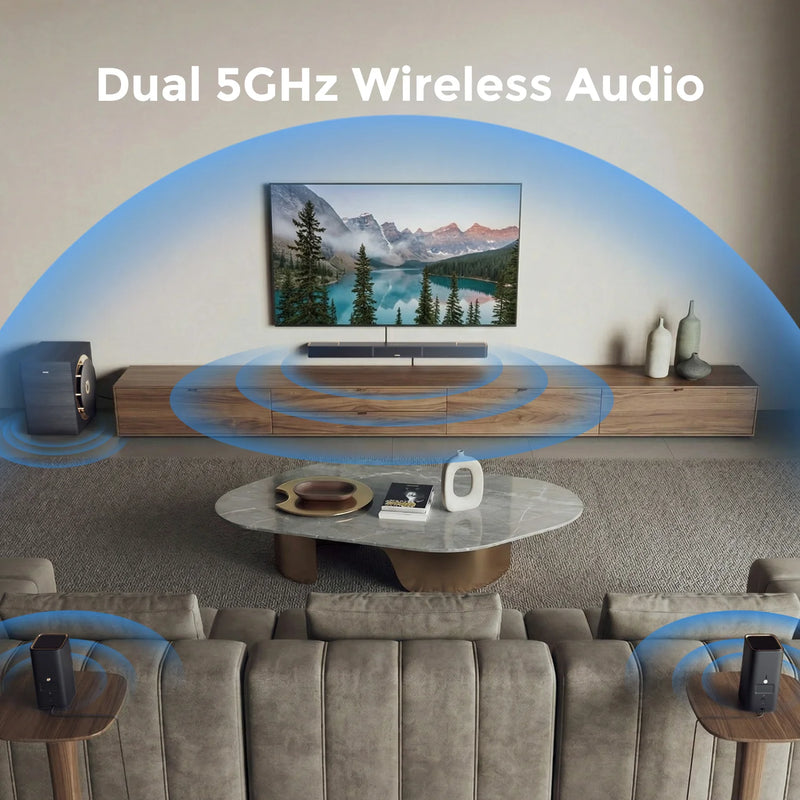 ULTIMEA 7.1.4ch Soundsystem Soundbar, Dolby Atmos&APP Control, Surround Sound System with Subwoofer & 2 Wireless Rear Speakers