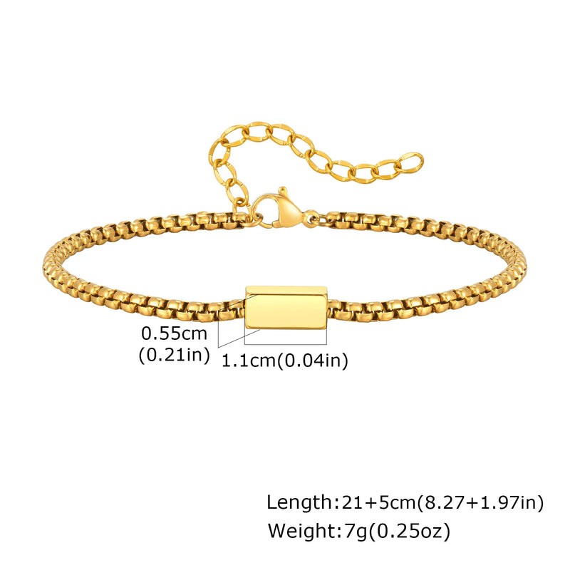 Gold Color Men's Chain Bracelet, Hip Hop Stainless Steel Chunky Wristband, Rock Punk Jewelry Gift for Dad - Visuel 27 | SAMAG