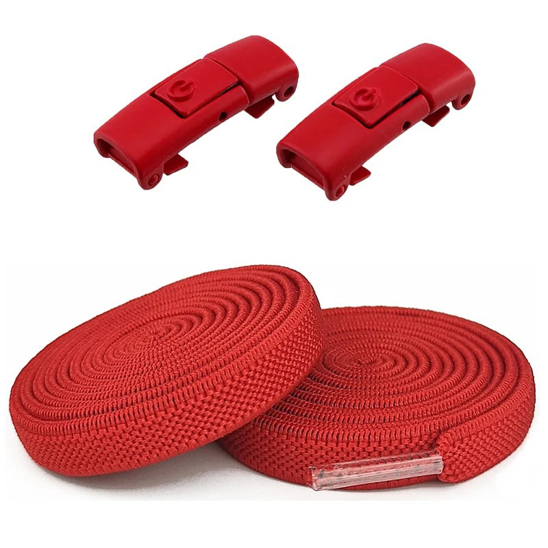 New Without Ties Elastic Laces No Tie Shoe Laces Press Lock Shoelaces Sneaker Kids Adult 8MM Widened Flat Shoelace for Shoes