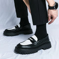 STRONGSHEN Men Handmade Leather Shoes Platform Loafers Fashion Luxury Slip on Mocassin Business Shoes Homme Zapatos De Hombre