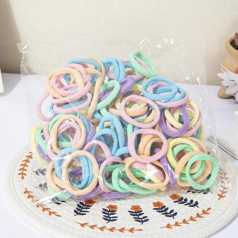 30/50/100Pcs Women Girl Mixed Colors Hair Bands Basic Hair Ties Elastic Headband Hair Scrunchies Accessories Ponytail Holder