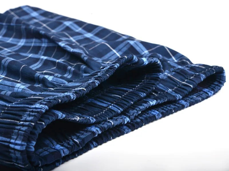 3Pcs/Lot Men Boxer Plaid Underpants 100% Cotton Underwear Male Sleep Bottoms Shorts Brand Top Quality Loose Homewear Oversize