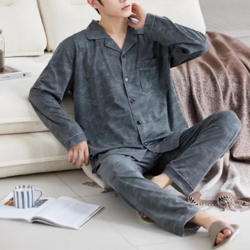 Pajama long sleeved comfortable men's spring and autumn | SAMAG