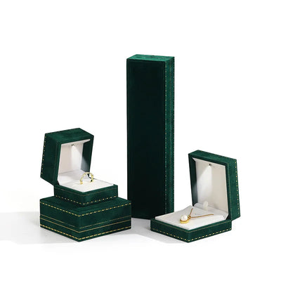 LED Jewelry Packaging Box Lace Border High - end Velvet Case Ring Earring Necklace Bracelet Display Organizer Boxes | SAMAG