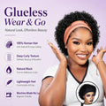 Short Headband Wig Pixie Cut Wigs Human Hair for Women Curly Wigs Bazilian Remy Hair Machine Made Cap Water Wave Wig Daily Wear