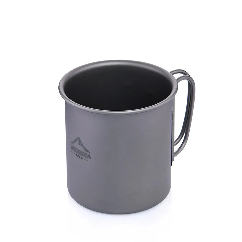 Widesea Camping Mug Titanium Cup Tourist Tableware Picnic Utensils Outdoor Kitchen Equipment Travel Cooking Set Cookware Hiking