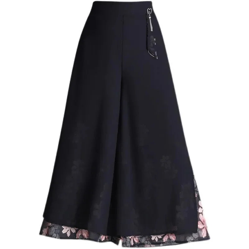 Korean Fashion Capri Pants Women Black Print Summer Thin - View 5 | SAMAG