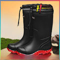 Men's Mid-Calf Rain Boots 2026 New Style Fishing Car Wash Waterproof Work Safety Kitchen Water Shoes Anti-Slip Rubber Shoes