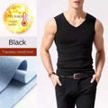 Mens Underwear 37° Heating Fiber Plus Velvet Seamless Vest Men's Winter Slim Warm Bottoming Shirt Men's Speed Thermal Underwear