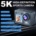 Ourlife MTR40 5K Action Camera 2" IPS Touch Screen 5X Zoom Action Cam 170° 30M Waterproof WiFi Sports Camera With Remote Control
