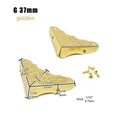 12pcs Decorative Jewelry Chest Wine Gift Box Wooden Case Antique Brass Golden Furniture Corner Protector Cover with Screws Nails