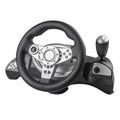USB Car Racing Gaming Steering Wheel with Foot Brake Pedals Spring Loaded Feedback for PS4 PC Simulator