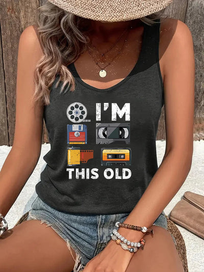 Women's Summer Sleeveless Tank Top, Retro Film Tape | SAMAG