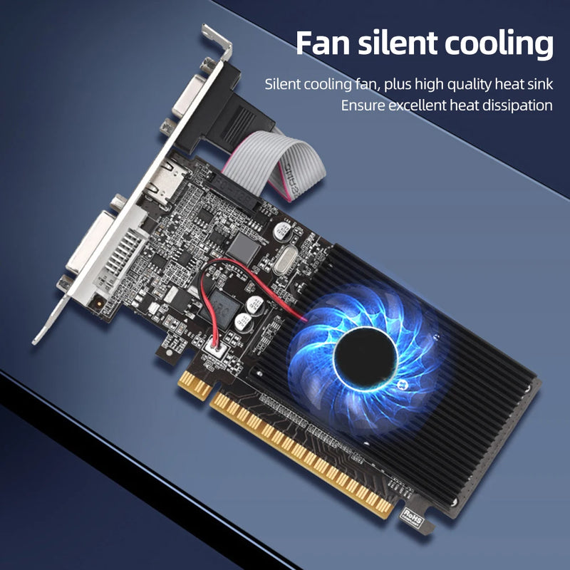 GT210 1G Gaming Graphics Card with DVI VGA HDMI-Compatibe Port Low Profile Graphics Card PIC Express2.0 for PC Gaming