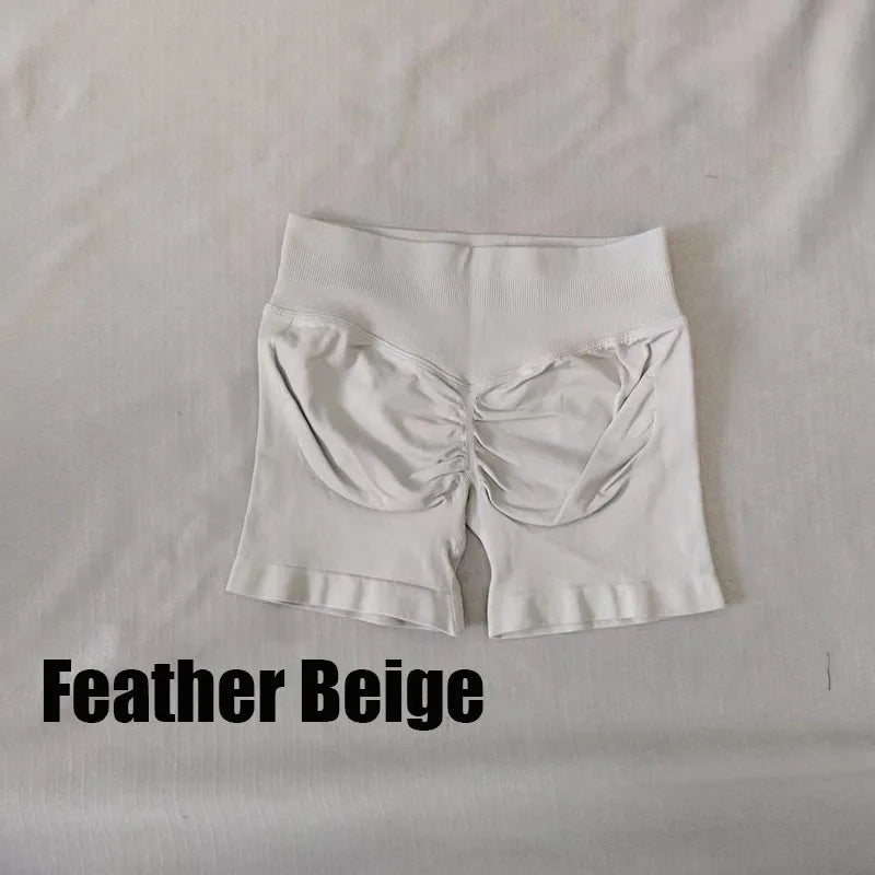 DF L0G0 Women Impact High Waist Seamless Hip Lifting Shorts Elastic Breathable Fitness Yoga Running Workout Shorts