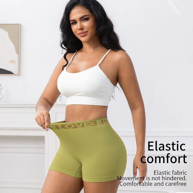 Ribbed Yoga Shorts Seamless High Waist Hip Lifting Elastic Breathable Quick Dry Fitness Running Casual Sports Bottoms for Women