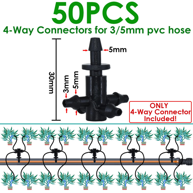 KESLA Greenhouse Drip Irrigation 4-Way 3/5mm 2-Way Drip Arrow Transmitter Garden Automatic Watering System Potted Plant 10/20set