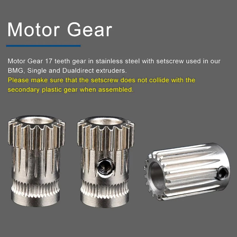 Dual Drive Gear Hardened Steel Upgrade Kit Extruder Drivegear For BMG Extruder For Prusa i3 3D Printer Bowden Extruder