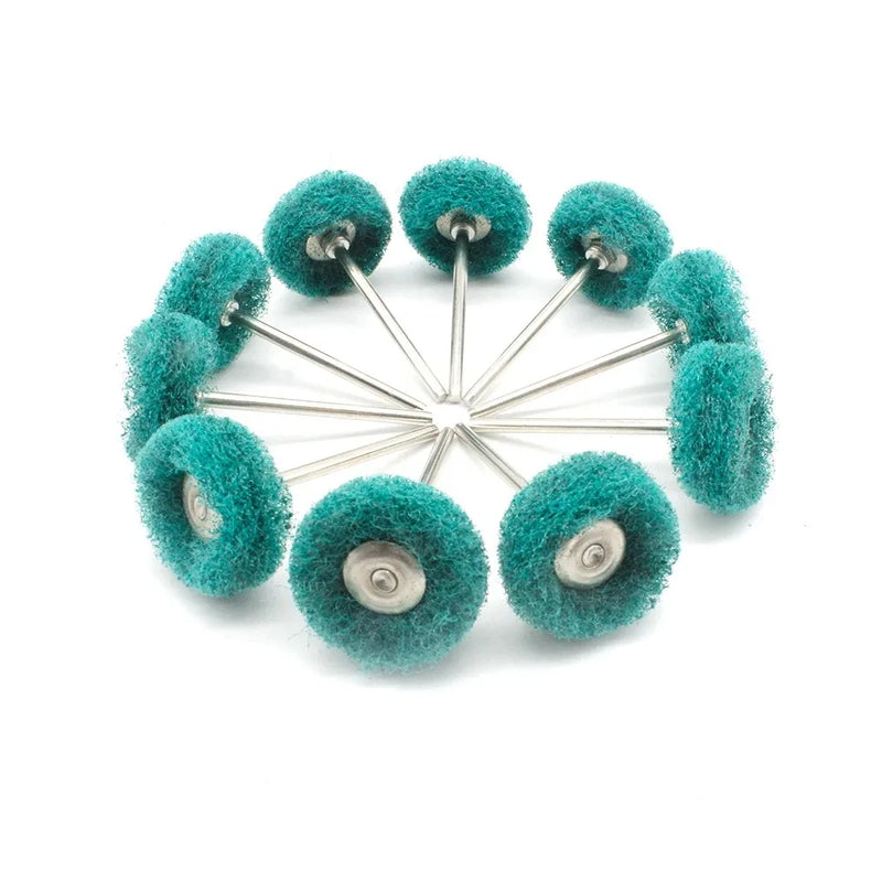 10PCS Jewelry Polishing Wheel Cloth Cotton Wool Brass Steel Wire Abrasive Brush For Rotary Tools 2.35 Shank