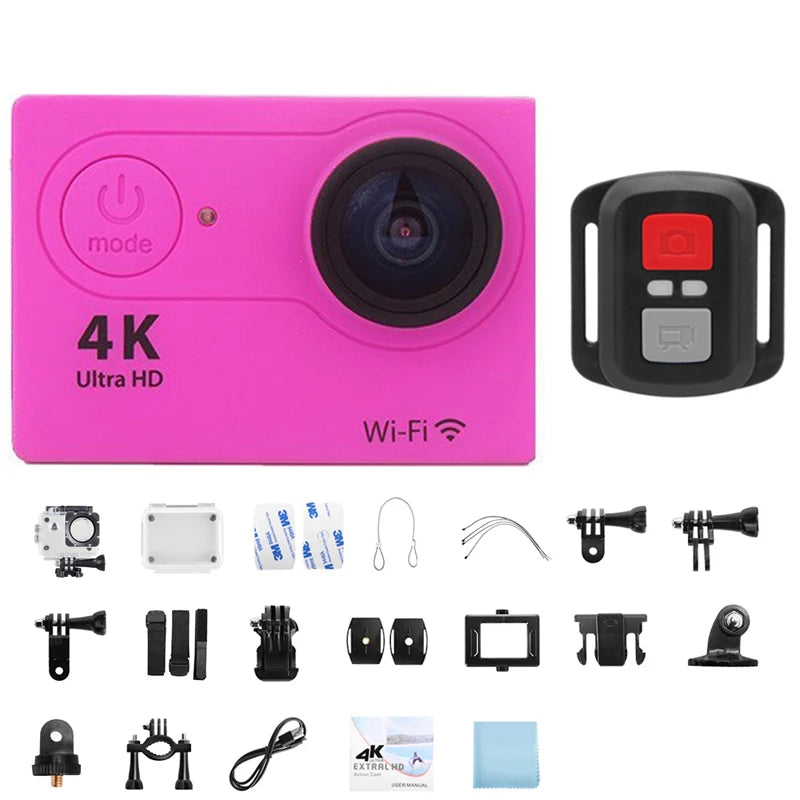 Ultra HD 4K Original Action Camera 1080P/30FPS WiFi 170D Diving Underwater Waterproof Helmet Vedio Remote Control Mini Sport Cam