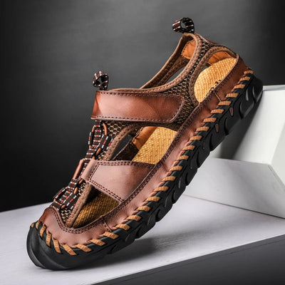 Summer Sandals Leather Outdoor Men Beach Shoes Luxury | SAMAG