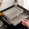 1pc Necklace Storage Box with Transparent Lid, 3-Layer Jewelry Tray Drawer Jewelry Display Box, Desktop Jewelry Box