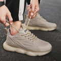 Men's Sports Shoes Trendy Flat Heel Low-top Soft-soled Round Toe Lace-up Large Size New High-quality Solid Color Running Shoes