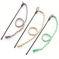 3PCS Cotton Rope Cat Wand Toys Cat Stick Toys Interactive Cat Toy Kitten Playing Teaser Wand Toy Cat Supplies Accessories