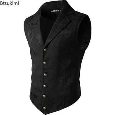 Men's Fashion Jacket Suit Vest Steampunk Gothic Waistcoat | SAMAG