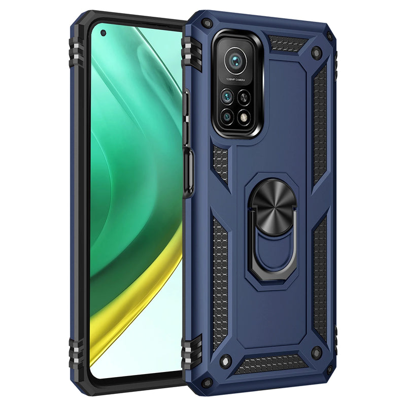 For Xiaomi Mi 10T Mi10T Lite Luxury Armor Shockproof Phone Cases for Mi 11T 12T 13 Pro Car Magnetic Ring Silicone Bumper Case