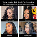 Synthetic Curly Deep Wave Bulk hair For Braiding 20inch No Weft Deep Wave For Braiding Micro Faux Braiding Hair for Boho Braids