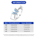 Orstarry S925 Sterling Silver Blue Butterfly Insect Closed Ring For Women Original Finger Jewelry Party - Visuel 6 | SAMAG