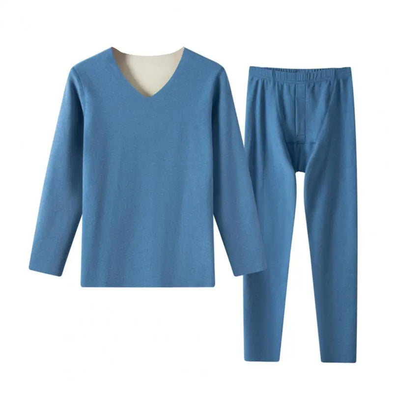Men Thermal Set Autumn Winter Thermal Outfit Men's Thermal Underwear Set Fleece Lined Long Johns Base Layer Wool Winter Sweater