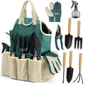 9 Piece Outdoor Garden Tool Kit Set Scissors Included Gift for Gardeners Durable Stainless Steel with Ergonomic Handles