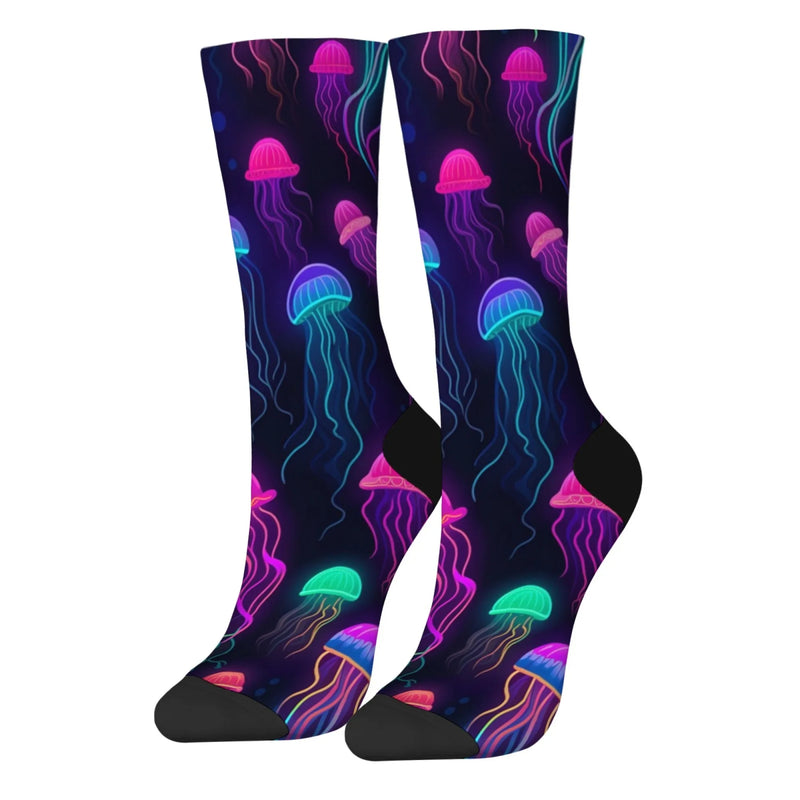 Fluorescent Jellyfish Print Men's Socks Comfortable | SAMAG